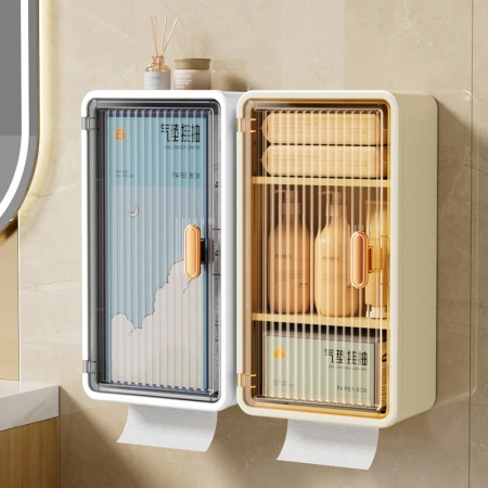 Wall-mounted tissue box, transparent, high-appearance-level storage rack, high-end storage box, simple large tissue box Wall-mounted tissue box, transparent, high-appearance-level storage rack, high-end storage box, simple large tissue box